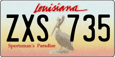 LA license plate ZXS735