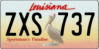 LA license plate ZXS737