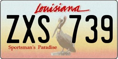 LA license plate ZXS739