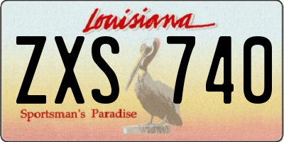 LA license plate ZXS740