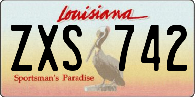 LA license plate ZXS742