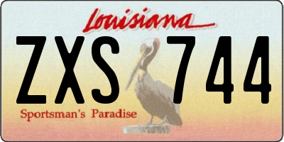 LA license plate ZXS744