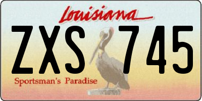 LA license plate ZXS745