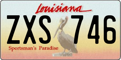 LA license plate ZXS746