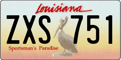 LA license plate ZXS751