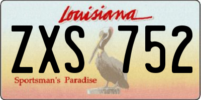 LA license plate ZXS752