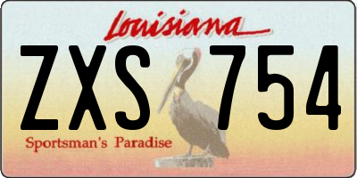 LA license plate ZXS754