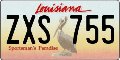 LA license plate ZXS755