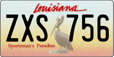 LA license plate ZXS756