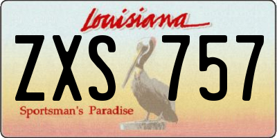 LA license plate ZXS757