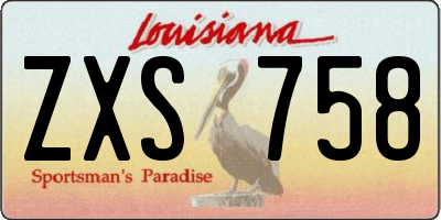 LA license plate ZXS758