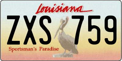 LA license plate ZXS759