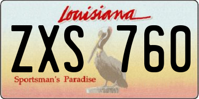 LA license plate ZXS760
