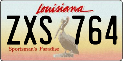 LA license plate ZXS764