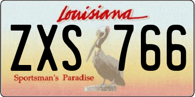 LA license plate ZXS766