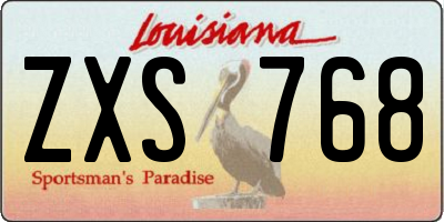 LA license plate ZXS768