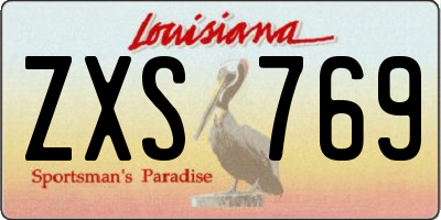 LA license plate ZXS769