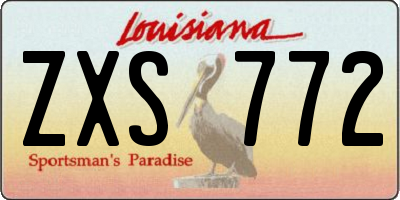 LA license plate ZXS772