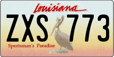 LA license plate ZXS773