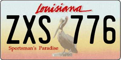 LA license plate ZXS776