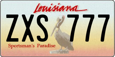 LA license plate ZXS777