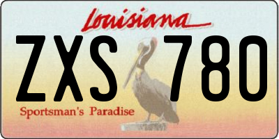 LA license plate ZXS780