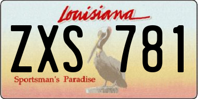 LA license plate ZXS781