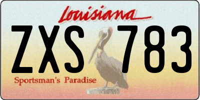 LA license plate ZXS783