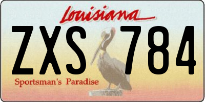 LA license plate ZXS784