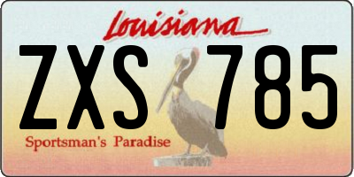 LA license plate ZXS785