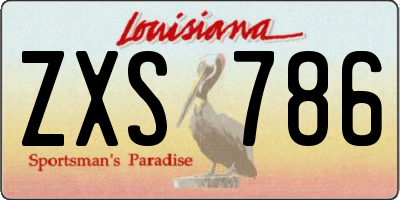 LA license plate ZXS786