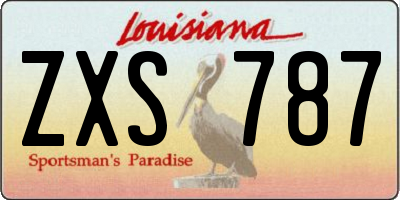 LA license plate ZXS787