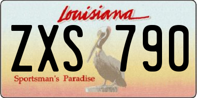 LA license plate ZXS790