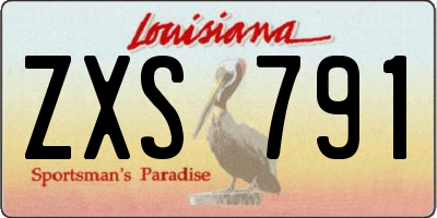 LA license plate ZXS791