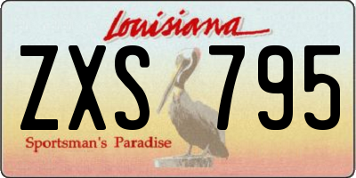 LA license plate ZXS795