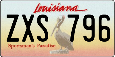 LA license plate ZXS796