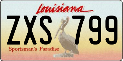 LA license plate ZXS799