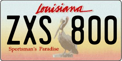 LA license plate ZXS800