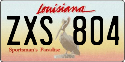 LA license plate ZXS804