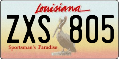 LA license plate ZXS805