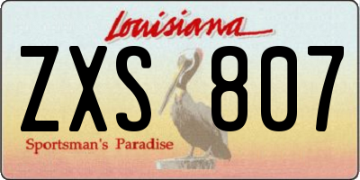 LA license plate ZXS807