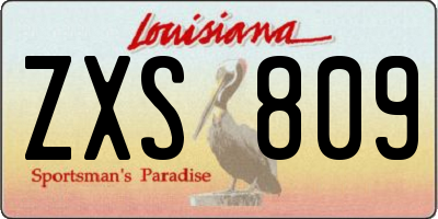 LA license plate ZXS809