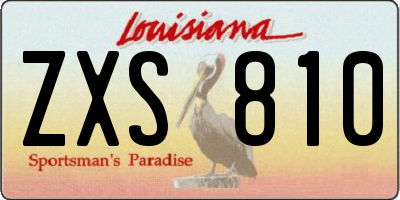 LA license plate ZXS810