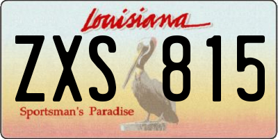 LA license plate ZXS815