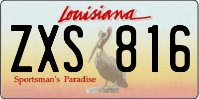LA license plate ZXS816