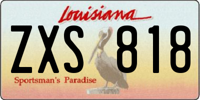 LA license plate ZXS818