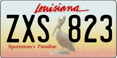 LA license plate ZXS823