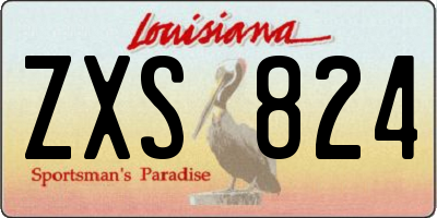 LA license plate ZXS824