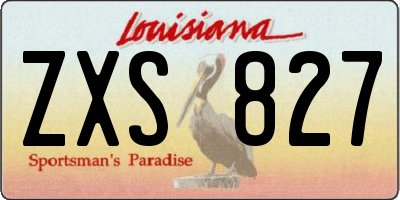 LA license plate ZXS827