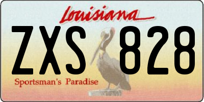 LA license plate ZXS828